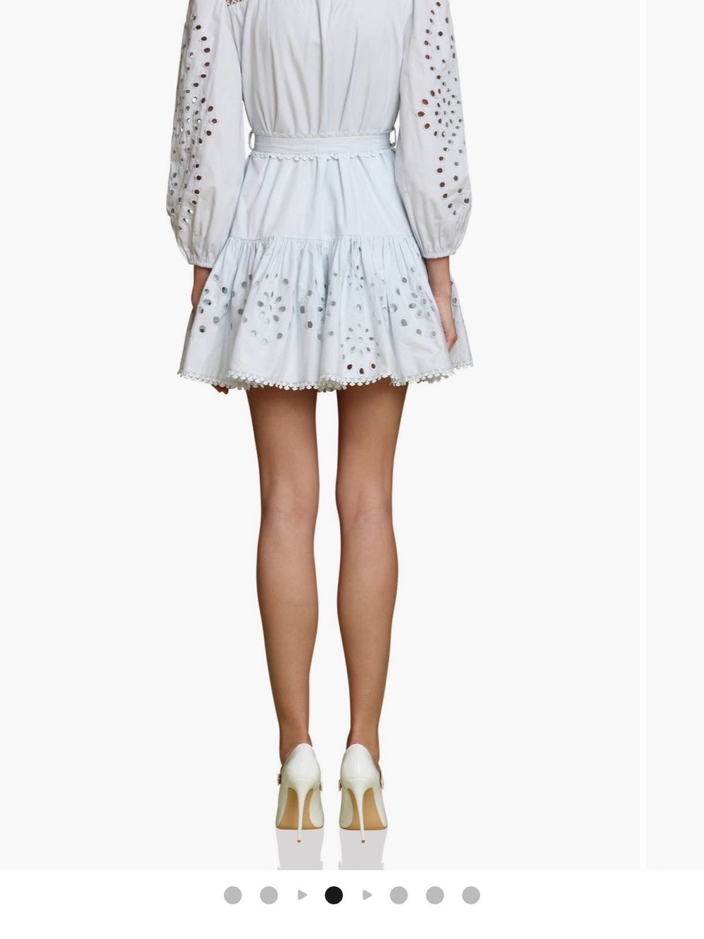 Avec Les Filles White Eyelet Long-Sleeve Button-Front Dress - Picture 3 of 12